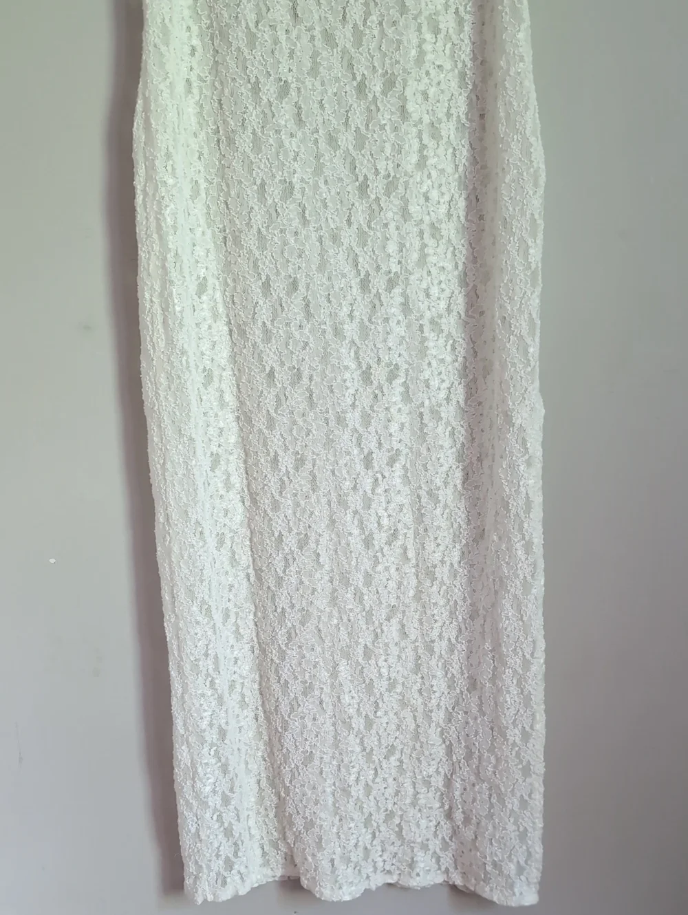 90s Vintage Victoria's Secret Gold Label Sheer Ivory Lace Maxi Dress Size Large